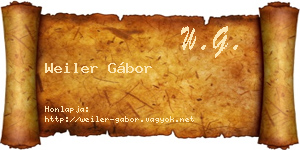 Weiler Gábor névjegykártya